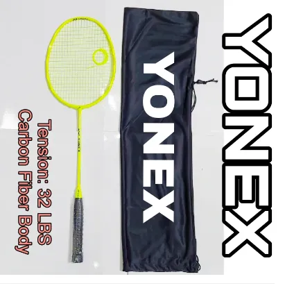 Yonex Badminton Racket With Yonex BG 65 String 32 LBS Mashing Gadding Fully Complete - Model Kamranga