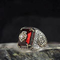 1Pcs Turkish Signet Ring For Men handmade luxury ring for men boy gents. 
