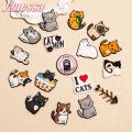 【hot】 1PCS PVC Cute Cat Shoe Charms Pet Cat Croc Jeans Fishbone Shoe Decoration Pins Garden Sandal Accessorie For Women. 