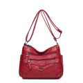Cross-border middle-aged women's bags, new bags, middle-aged and elderly one-shoulder crossbody bags, multi-layer large-capacity soft leather money collection business bags.