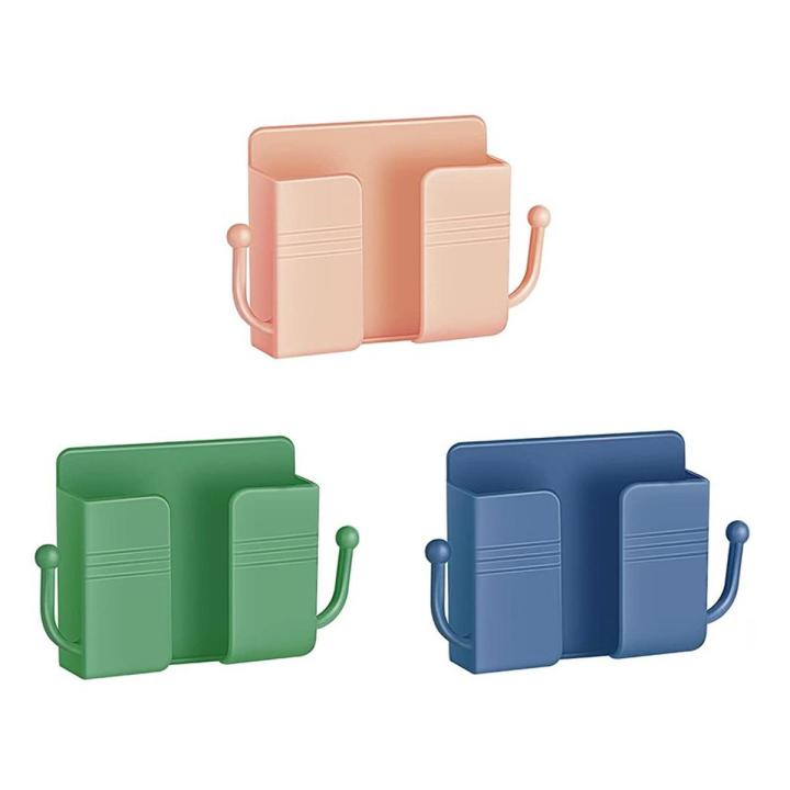 Mobile Phone Charging Hanging Holder Multifunction Wall Mounted Plug Bracket Storage Box - Multicolor