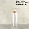 Soap Bottle Pump Dispenser Bamboo Lotion Refillable Liquid Storage Container.