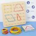 Wooden Geoboard Mathematical Manipulative Array Block Geoboard Kids Educational Toy With Rubber Cards Montessori Puzzle Toys. 