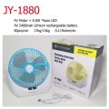 Jy super 1880 fan lithium rechargeable mini table fan with LED light. 