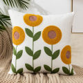 Towel embroidered Flower Cushion Cover Linen Simple Sofa Headboard Pillow Case Office Cushion Cover Cogines 45x45cm. 