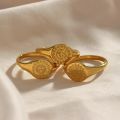 2023 Creative Eagraved Facial Expression of Moon Sun Star Gold Plated Ring Tarnish Free Stainless Steel Godness Signet Ring. 