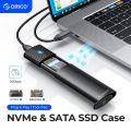 ORICO M2 SSD Enclosure NVMe NGFF 10Gbps PCIe M.2 SSD Case Portable USB C 3.2Gen2 Tool Free External Adapter with Metal Heat Sink. 