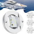 NCANRUI 4Pcs Marine Boat Interior Lights,12V LED Boat Deck Courtesy Light 3Inch Round White 6 LED Stern Transom Anchor Light. 
