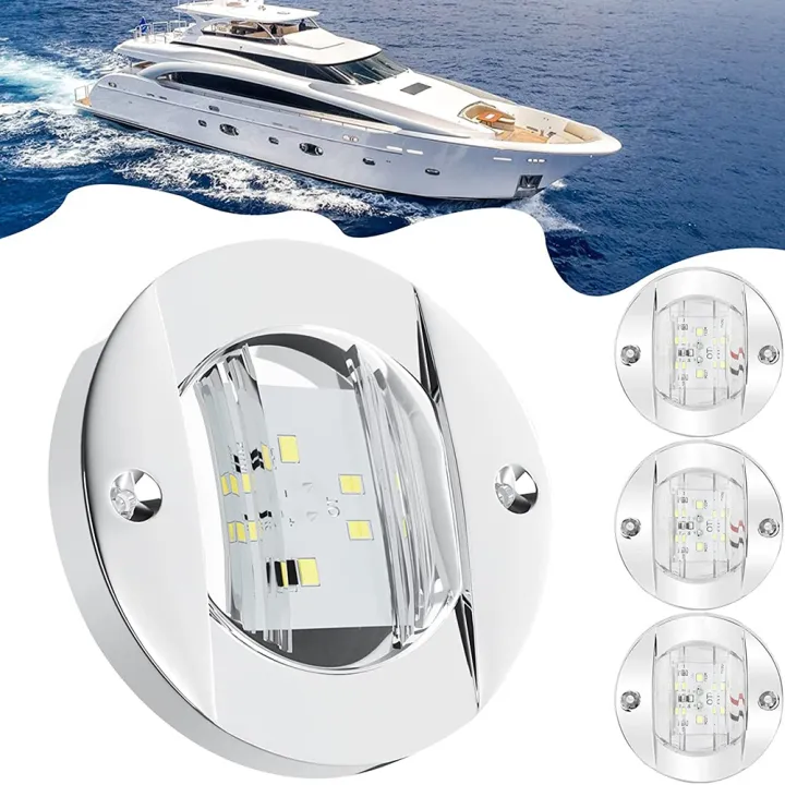 NCANRUI%204Pcs%20Marine%20Boat%20Interior%20Lights,12V%20LED%20Boat%20Deck%20Courtesy%20Light%203Inch%20Round%20White%206%20LED%20Stern%20Transom%20Anchor%20Light%20-%20Image%204