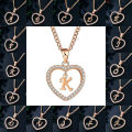 Womens Jewelry Name Initials Heart Pendant Necklace 26 Letters Zircon Love Necklaces Girls Gifts The First Letter Accessories 4g.
