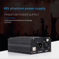1-Channel 48V Phantom Power Supply with XLR 3 Pin Microphone Cable for Condenser Microphone Music Recording Equipment. 