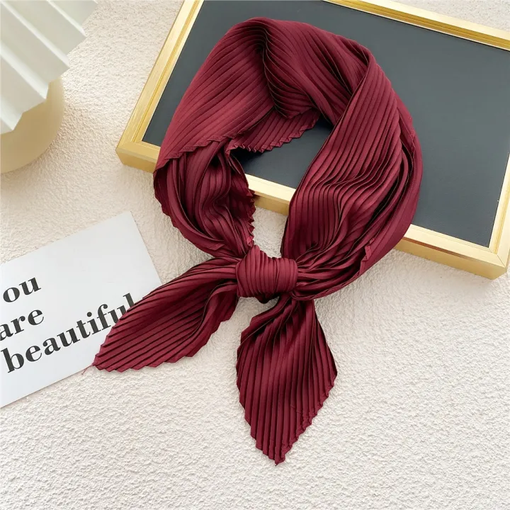 2022%20Pleated%20Satin%20Scarf%20for%20Women%20Neckerchief%20Ribbon%20Square%20Skinny%20Hair%20Tie%20Band%20Kerchief%20Satin%20Foulard%20Scarves%20Headscarf%20-%20Image%205