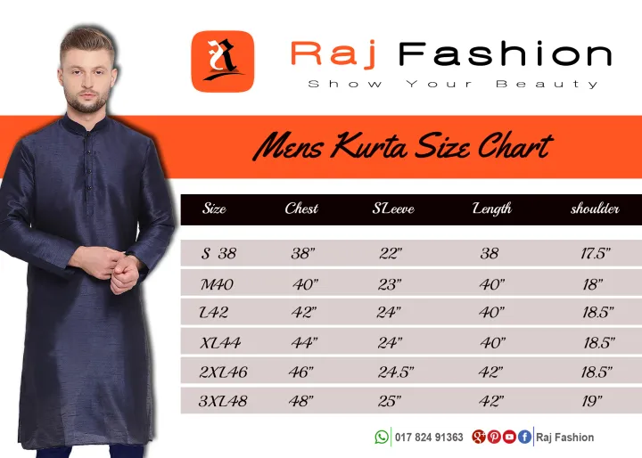 Raj%20Fashion%20Men%20Blue%20Solid%20Asymmetric%20Hemline%20A-Line%20Kurta%20-%20Image%203