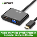 U GREEN CM101 HDMI to HDMI VGA Adapter HDMI to VGA HDMI Converter with 3.5mm Audio Output Mirco USB Power Port 4K HD for Computer PC Projector HDTV Black #40744. 