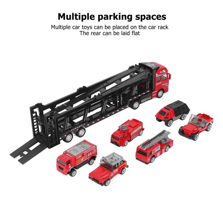 Construction Toys Cars, Multiple Parking Spaces Professional Alloy Material 32cm Car Carrier Truck for Boys for Decoration