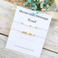 【Beiver Jewelry Store  】Set 2 Friends Morse Charm Best Friends Friendship Bracelet Code Jewelry Boyfriend Gift. 