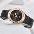 NAVIFORCE NF5004 Black Mesh Stainless Steel Analog Watch For Women - RoseGold & Black.