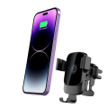 Black Wireless Car Charger with Phone Holder 15W Fast Charging Automatic Clamping Phone Holder. 