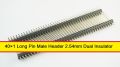 DUAL INSULATRO Long MALE 40×1 ROW Male Header Pin 40×1 Straight Pins Single Row 2.54mm Pitch Pin Male Header Connector Cables Strip. 