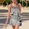 Elegant Dresses for Women Music Rhythm Summer Dresses Woman 2022 Women's Summer Sundresses Floral Dress Slip Color Y2k Note Chic.