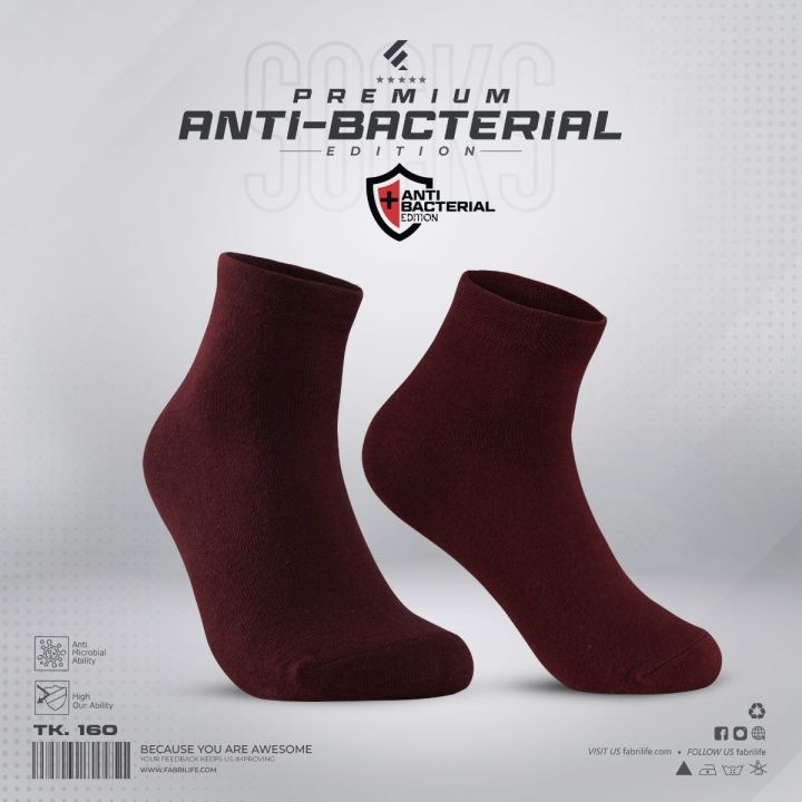 Fabrilife Premium Antibacterial Socks - Maroon