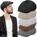 Fashion Outdoor Linen Beret Hat Men's Classic Retro Casual Octagonal Cap.