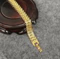 Gold Plated Chain Bracelet Wrist Jewelry Gift For Men - Golden.