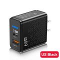 65W USB Mobile Phone Charger Type C Fast Charging Phone Power Adpater US Plug & UK Plug & EU Plug Wall Charger Portable Home Office Travel USB Plug Adapter. 