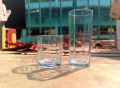 Crystal clear beautiful unique design set of 6 water glasses and 6 sorbet glasses (total combo set of 12).