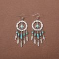 Retro Ethnic Women Jhumka Earrings Female Bohemian Vacation Flower Carved Long Tassel Earrings Gypsy Indian Jewelry Oorbellen. 