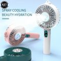 Portable Outdoor Travel Handheld Fan 2 in 1 Water Mist Fan USB Desktop Fan Portable Hydration Meter Mini Fan.
