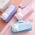 Cute Cat Decompression Pencil Case Big Pencil Box Portable Girls Pen Bag Double Layer School Pouch Kawaii Stationery Pensil Case.