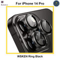 For Apple iPhone 14 Pro Black WSKEN Ring Alloy Ultra Thin Camera Lens Protector. 