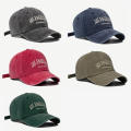 Vintage Denim Embroidered Baseball Hat Washed Denim Cap Outdoor Sun Protection Fishing Hat With Ventilation Hole Sunshade Cap.