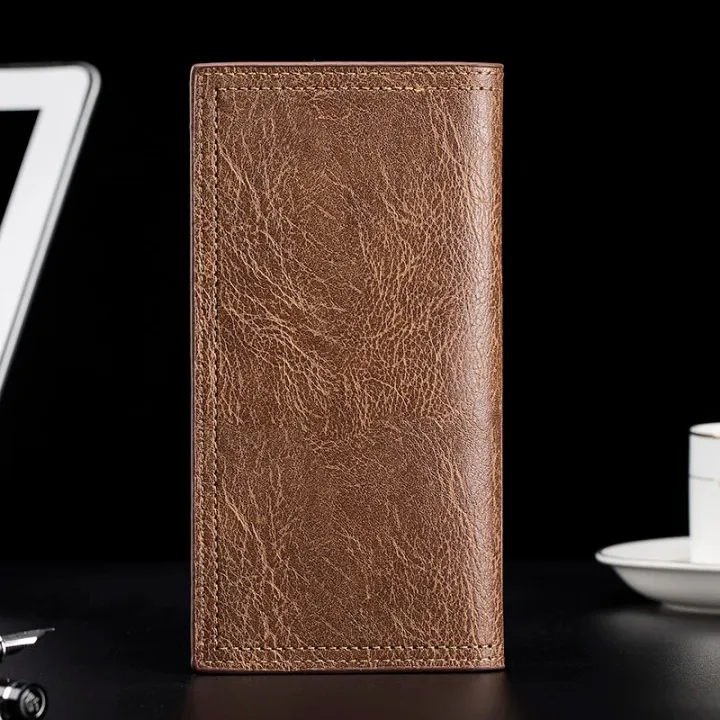 CarrKen%20Men's%20Wallet%20Long%202023%20New%20Oil%20Wax%20Leather%20Wallet%20Men's%20Gift%20Retro%20Cross%20border%20Multi%20Card%20Wallet%20Ultra%20Thin%20Trendy%20Fash%20-%20Image%202