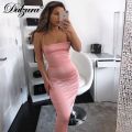 Dulzura neon satin lace up women long midi dress bodycon backless elegant party club clothes summer dinner outfit.