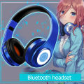 Miku Nakano Sanjiu Cosplay Wireless Bluetooth-compatible Headset 5.0 Over-ear Stereo Anime Headphones with Mic for Mobile Phone. 