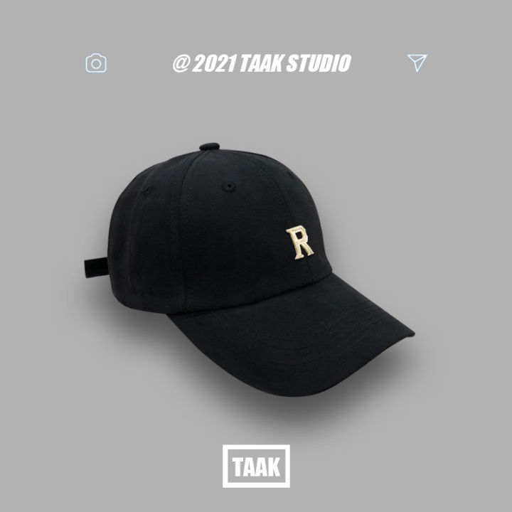 ZLYZJJ plum color hat for female spring and summer, Korean version of versatile ins Baseball cap, fashionable sunscreen patch cloth, R letter cap