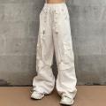 Mall Goth White Cargo Pants Women Gothic Hippie Streetwear Chain Punk Loose Pants Baggy Oversize Korean Style BQ. 