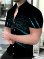 Luxury Man Shirt Male Summer Hawaiian Print Social Short Sleeve Men's Casual Single Button Slim Blouses Mens Designer Clothes.