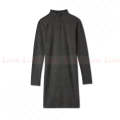 Women's Solid Color Ribbed Slim Fit Crew Neck Mini Length Bodydress From Levin.
