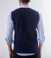 Navy Blue Sleeveless Sweater for Men. 