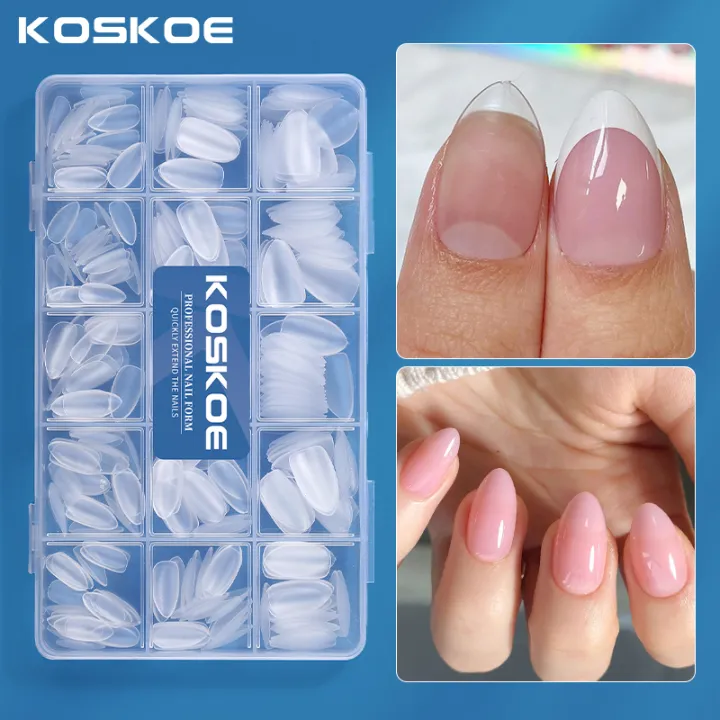 KOSKOE%20300pcs%20Matte%20Soft%20Gel%20Tips%20Press%20on%20False%20Nails%20Nails%20Full%20Cover%20Short%20Almond%20Oval%20Coffin%20Square%20For%20Nail%20Extension%20-%20Image%202