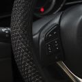 15''/38cm Car Steering Wheel Cover Microfiber Breathable Anti-slip Black Leather. 