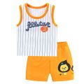 Baby Summer Pure Cotton Sleeveless Suit Baby Thin Vest Set Children Boys Little Boys Western Style Summer Sports. 
