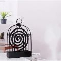 Birdcage Shape Iron Mosquito Coil Holder Stand Mosquito Repellent Incense Burner Holder Hanger For Indoor Home Living Room Bedroom Hotel-Black-1Pcs.