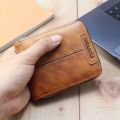 SHABILI PU Leather Fashionable Short Wallet Classic Explosive Large-capacity Zipper Multi-card Business Short Wallet. 