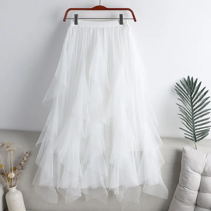 Big%20Ruffles%20Tulle%20Skirt%20Womens%20Autumn%20Winter%20High%20Waist%20Elegant%20Pleated%20Skirts%20Female%20Korean%20Fashion%20Casual%20Mesh%20Skirt%20-%20Image%206