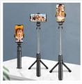 XT-02 Flexible 2 in 1 Bluetooth Selfie Stick Horizontal and Vertical Shooting Mobile Phone Tripod Remote Control Selfie Stand. 