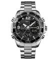 SKMEI 1649 Stainless Steel Mens Waterproof Watch Luxury  Analog and Digital Quartz Watches. 